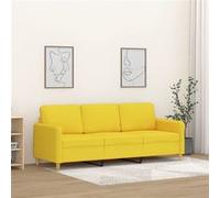 vidaXL Canapé à 3 places Jaune clair 180 cm Tissu Jaune G