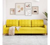 vidaXL Canapé à 3 places Jaune clair 210 cm Tissu