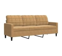 vidaXL Canapé à 3 Places Marron 180 cm Velours, canapé, canapé de Salon, canapé à Trois Places, canapé rembourré, sièges de Salon, canapé en Velours