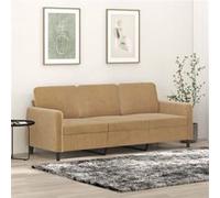 vidaXL Canapé à 3 places Marron 180 cm Velours Marron G