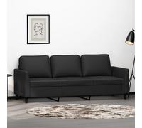 vidaXL Canapé à 3 places Noir 180 cm Similicuir 359338