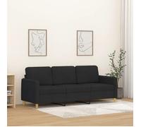 vidaXL Canapé à 3 places 180 cm Tissu Noir