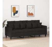 Vidaxl Canapé À 3 Places Noir 180 Cm Tissu Noir