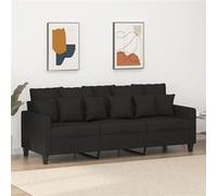 Vidaxl Canapé À 3 Places Noir 180 Cm Tissu Noir