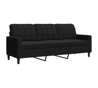 vidaXL Canapé à 3 Places Noir 180 cm Velours