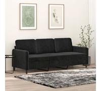 Vidaxl Canapé À 3 Places Noir 180 Cm Velours Noir