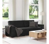 vidaXL Canapé à 3 places 4105035 Velours Noir 180 cm
