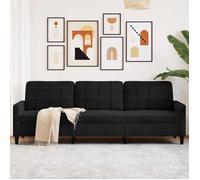 vidaXL Canapé 3 places en velours 210 cm Noir