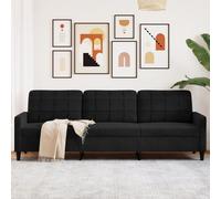 Vidaxl Canapé À 3 Places Noir 210 Cm Velours Noir