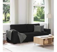 vidaXL Canapé 3 places en tissu noir 220x77x82 cm