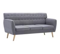 vidaXL Canapé à 3 places Revêtement en tissu 172x70x82 cm Gris clair