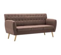 vidaXL Canapé à 3 places Revêtement en tissu 172x70x82 cm Marron