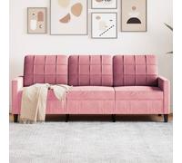 Vidaxl Canapé À 3 Places Rose 180 Cm Velours Rose