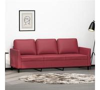 vidaXL Canapé à 3 places Rouge bordeaux 180 cm Similicuir359341 Rouge G