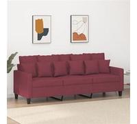 vidaXL Canapé à 3 places Rouge bordeaux 180 cm Tissu359281 Rouge G
