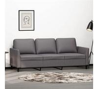 vidaXL Canapé à 3 Places, Siège avec Accoudoirs et Dossier, Canapé Rembourré avec Oreillers, Meuble de Salon, Moderne, Gris 359340