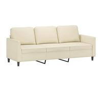 vidaXL Canapé à 3 places Similicuir Crème 180 cm
