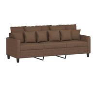 vidaXL Canapé à 3 Places, Siège avec Accoudoirs et Dossier, Canapé Rembourré avec Oreillers, Meuble de Salon Salle de Séjour, Moderne, Marron Tissu