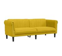 vidaXL Canapé à 3 Places, Siège avec Accoudoirs et Dossier, Meuble de Salon Salle de Séjour Balcon Intérieur, Moderne, Jaune Velours