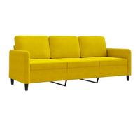 vidaXL Canapé à 3 Places, Siège avec Accoudoirs et Dossier, Meuble de Salon Salle de Séjour Maison Intérieur, Moderne, Jaune Velours