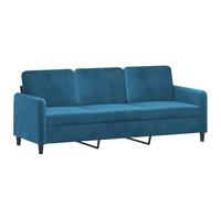 vidaXL Canapé à 3 Places, Siège avec Accoudoirs et Dossier, Meuble de Salon Salle de Séjour Maison Intérieur, Moderne, Bleu 359461