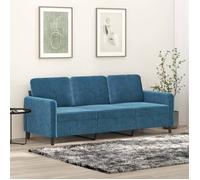 vidaXL Canapé à 3 Places, Siège avec Accoudoirs et Dossier, Meuble de Salon Salle de Séjour Maison Intérieur, Moderne, Bleu 359461