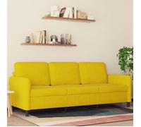 vidaXL Canapé à 3 Places, Siège avec Accoudoirs et Dossier, Meuble de Salon Salle de Séjour Maison Intérieur, Moderne, Jaune Velours
