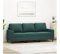 vidaXL Canapé à 3 places Vert foncé 180 cm Velours 359211