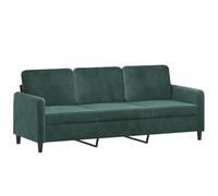 vidaXL Canapé à 3 places Vert foncé 180 cm Velours 359454