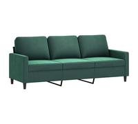 vidaXL Canapé à 3 places Vert foncé 180 cm Velours 359211