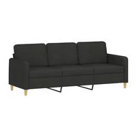 Vidaxl Canapé À 3 Places Noir 180 Cm Tissu Noir