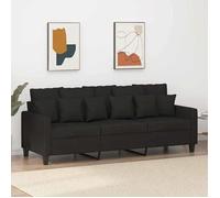 Vidaxl Canapé À 3 Places Noir 180 Cm Tissu Noir