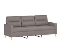 vidaXL Canapé à 3 Places, Siège avec Accoudoirs et Dossier Rembourrés, Meuble de Salon Salle de Séjour Intérieur, Moderne, Taupe Tissu