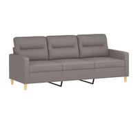 Vidaxl Canapé À 3 Places Taupe 180 Cm Tissu Gris