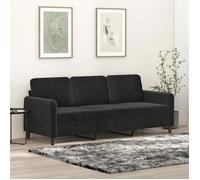 vidaXL Canapé à 3 places Noir 180 cm Velours 359457