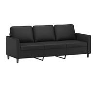 vidaXL Canapé à 3 places Noir 180 cm Similicuir 359338