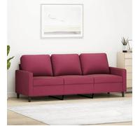 vidaXL Canapé à 3 places Rouge bordeaux 180 cm Velours
