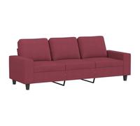 vidaXL Canapé à 3 Places, Siège avec Accoudoirs, Fauteuil avec Dossier, Meuble de Salon Salle de Séjour Maison, Moderne, Rouge Bordeaux Tissu