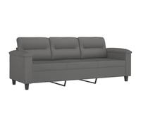 Vidaxl Canapé À 3 Places Gris Foncé 180 Cm Tissu Microfibre Gris