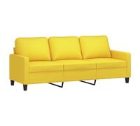 vidaXL Canapé à 3 Places, Sofa de Salon avec Accoudoirs et Oreillers de Dossier, Meuble de Salle de Séjour Intérieur, Moderne, Jaune Clair Tissu
