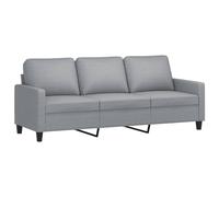 vidaXL Canapé à 3 Places, Sofa de Salon avec Accoudoirs et Oreillers de Dossier, Meuble de Salle de Séjour Intérieur, Moderne, Gris Clair Tissu