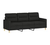 Vidaxl Canapé À 3 Places Noir 180 Cm Tissu Noir