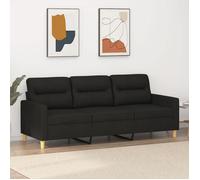 Vidaxl Canapé À 3 Places Noir 180 Cm Tissu Noir
