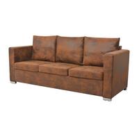 vidaXL Canapé à 3 Places Sofa de Salon Canapé de Salle de Séjour Meuble de Salon Maison Intérieur 191x73x82 cm Cuir Daim 244703