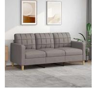 vidaXL Canapé à 3 places Taupe 180 cm Tissu, canapé, canapé de salon, canapé à trois places, canapé rembourré, sièges de 359106