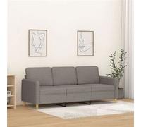 vidaXL Canapé à 3 places Taupe 180 cm Tissu Gris G