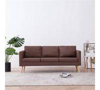 vidaXL Canapé à 3 places Tissu Marron Marron G