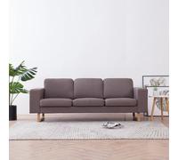 vidaXL Canapé 3 places tissu taupe