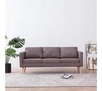 vidaXL Canapé à 3 places Tissu Taupe Taupe G