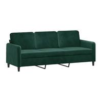 vidaXL Canapé à 3 Places Vert foncé 180 cm Velours